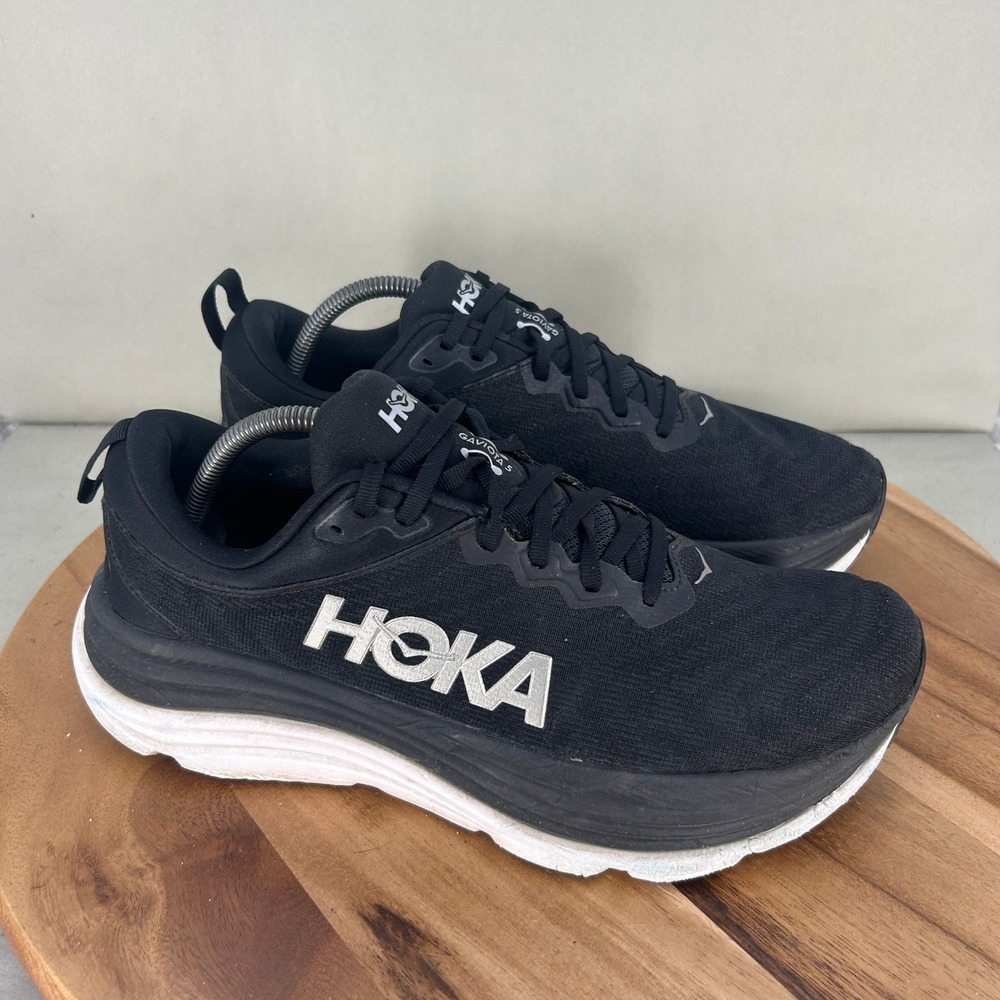 Hoka Gaviota 5 Mens Running Shoes Black White 1127929 BWHT Size 10.5 D